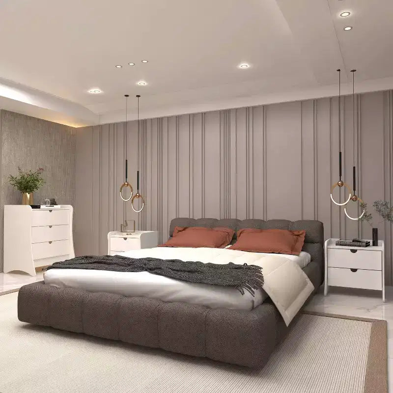 Ensemble de chambre à coucher Coney avec commode et table de chevet 3 pièces – Sanzelize Design