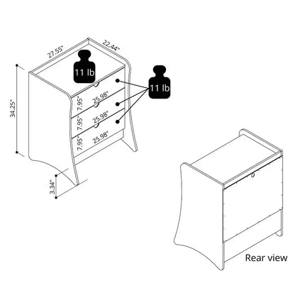 Ensemble de chambre à coucher Coney avec commode et table de chevet 3 pièces – Sanzelize Design