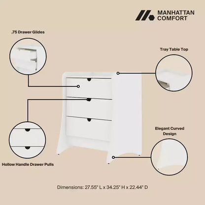 Ensemble de chambre à coucher Coney avec commode et table de chevet 3 pièces – Sanzelize Design
