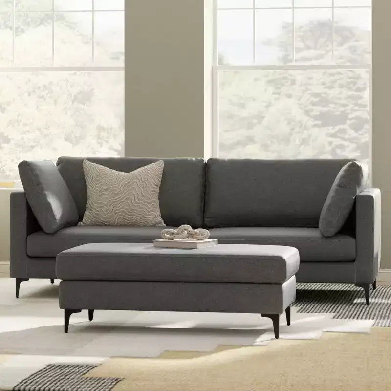 Ensemble canapé mi-siècle et pouf Lana 229 cm – Sanzelize Design
