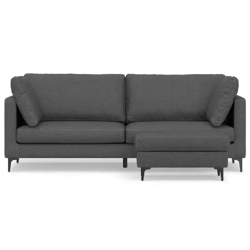 Ensemble canapé mi-siècle et pouf Lana 229 cm – Sanzelize Design