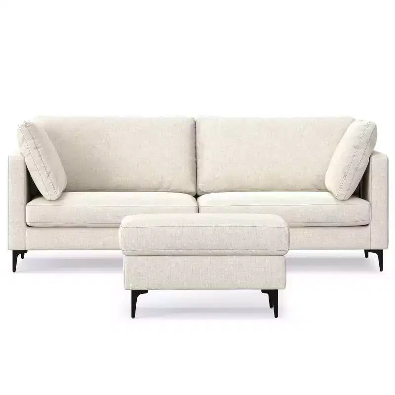 Ensemble canapé mi-siècle et pouf Lana 229 cm – Sanzelize Design