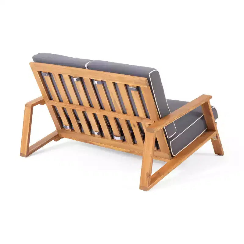 Paloma Canapé deux places et table d'extérieur en bois d'acacia avec coussins – Sanzelize Design