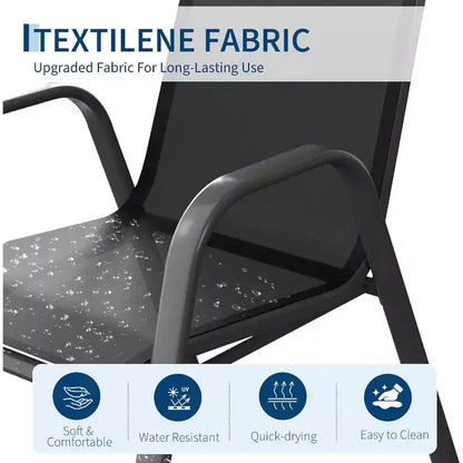 Chaises de jardin, Lot de 4/6 chaises de salle à manger empilables d'extérieur en textilène léger résistant aux – Sanzelize Design