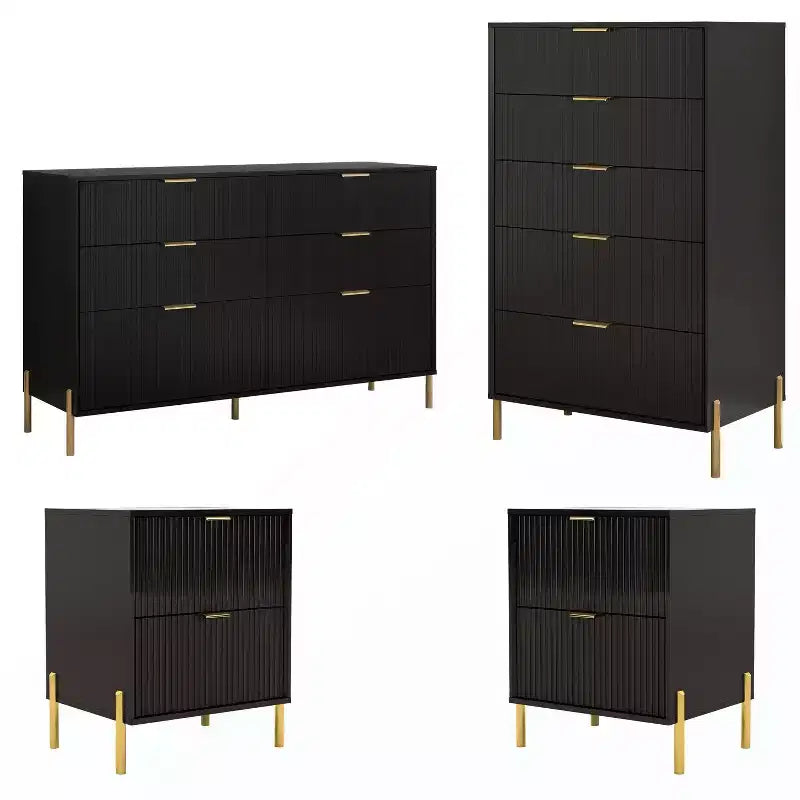 Ensemble de commode de chambre à coucher 4 pièces « Modern Elegance » – Sanzelize Design