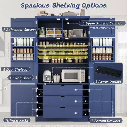 Grand meuble de garde-manger de cuisine avec prises électriques – Sanzelize Design