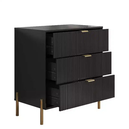 Ensemble 3 tables de chevet à 3 tiroirs et 1 commode à 5 tiroirs Élégance Moderne – Sanzelize Design