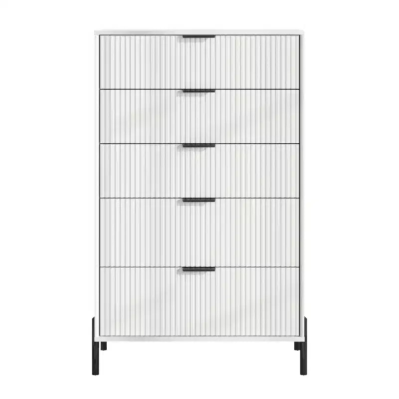 Ensemble 3 tables de chevet à 3 tiroirs et 1 commode à 5 tiroirs Élégance Moderne – Sanzelize Design