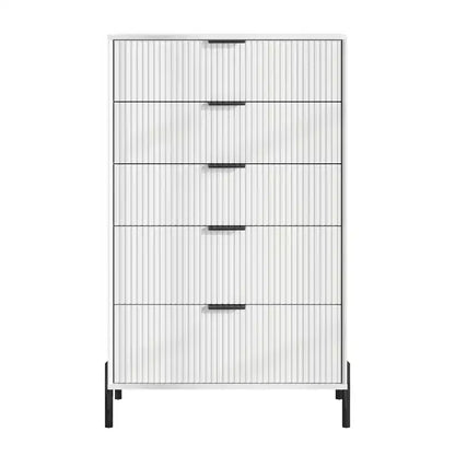 Ensemble 3 tables de chevet à 3 tiroirs et 1 commode à 5 tiroirs Élégance Moderne – Sanzelize Design