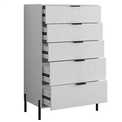 Ensemble 3 tables de chevet à 3 tiroirs et 1 commode à 5 tiroirs Élégance Moderne – Sanzelize Design