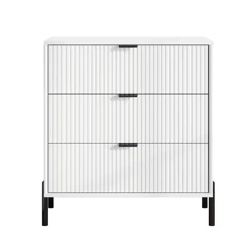 Ensemble 3 tables de chevet à 3 tiroirs et 1 commode à 5 tiroirs Élégance Moderne – Sanzelize Design