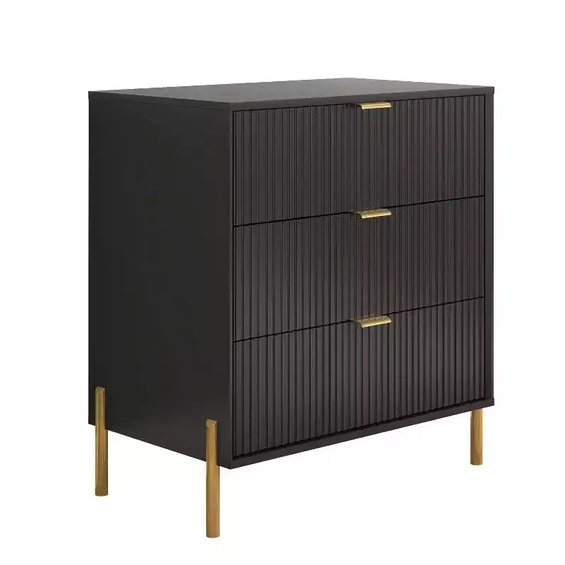 Ensemble 3 tables de chevet à 3 tiroirs et 1 commode à 5 tiroirs Élégance Moderne – Sanzelize Design