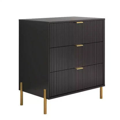 Ensemble 3 tables de chevet à 3 tiroirs et 1 commode à 5 tiroirs Élégance Moderne – Sanzelize Design