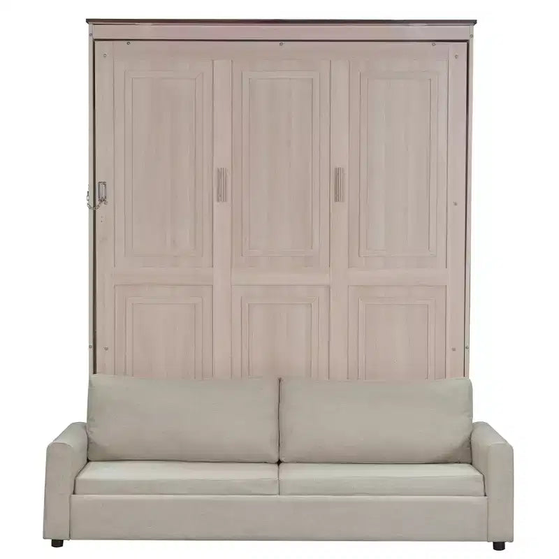 Lit escamotable 152 x 203 cm avec canapé, Lit escamotable 152 x 203 cm en bois avec éclairage LED – Sanzelize Design