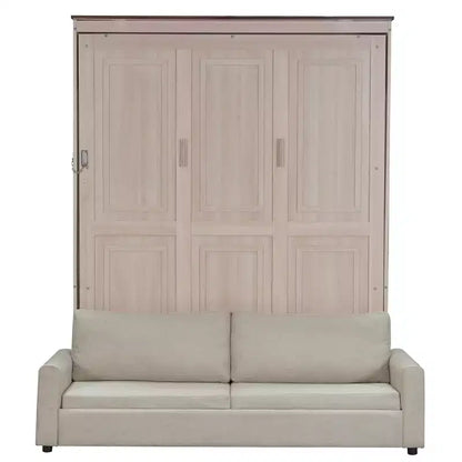 Lit escamotable 152 x 203 cm avec canapé, Lit escamotable 152 x 203 cm en bois avec éclairage LED – Sanzelize Design