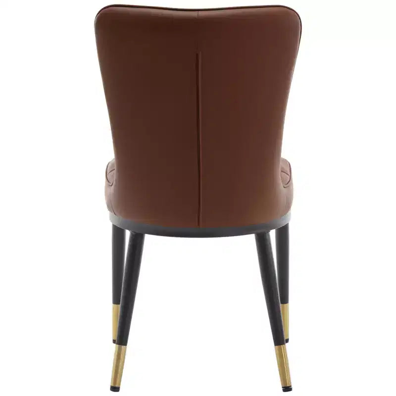 Lot de 6 chaises de salle à manger, modernes, rembourrées, en similicuir, avec haut dossier, pieds en métal – Sanzelize Design