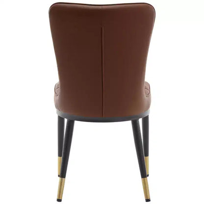 Lot de 6 chaises de salle à manger, modernes, rembourrées, en similicuir, avec haut dossier, pieds en métal – Sanzelize Design