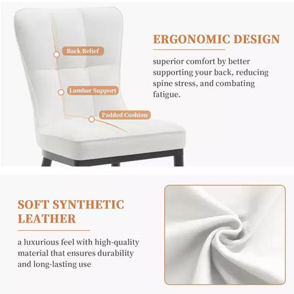 Lot de 6 chaises de salle à manger, modernes, rembourrées, en similicuir, avec haut dossier, pieds en métal – Sanzelize Design