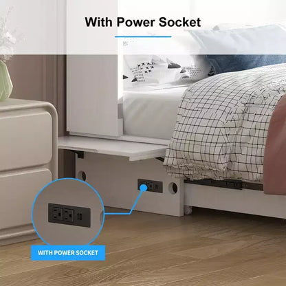 Lit escamotable Murphy 152 x 203 cm, lit coffre Cube avec station de charge et espace de rangement – Sanzelize Design