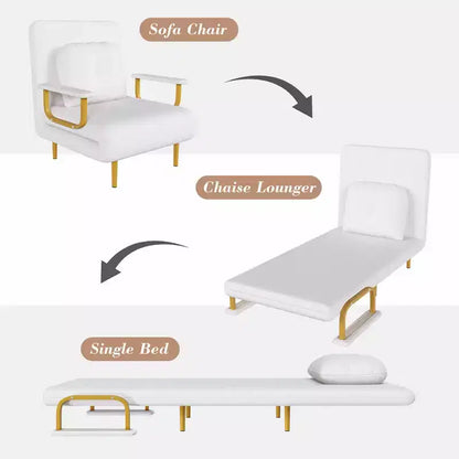 Canapé-lit pliant 3-en-1 convertible en fauteuil - Dossier réglable sur 5 positions avec oreiller – Sanzelize Design