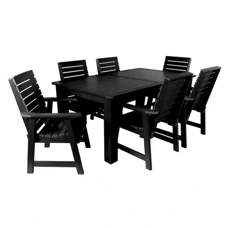 Ensemble de salle à manger d'extérieur 7 pièces, table 107 x 183 cm – Sanzelize Design
