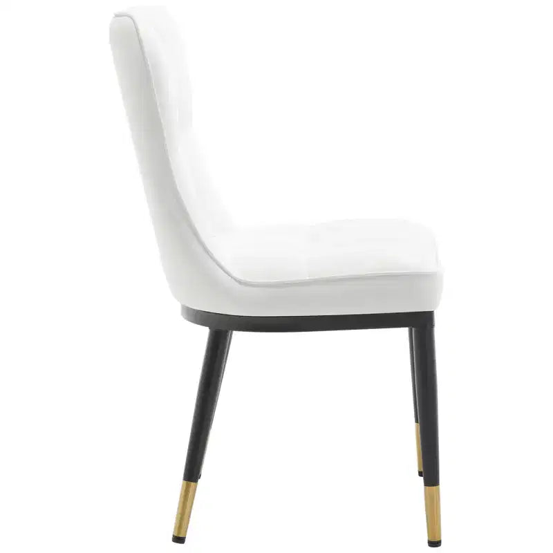 Lot de 6 chaises de salle à manger, modernes, rembourrées, en similicuir, avec haut dossier, pieds en métal – Sanzelize Design