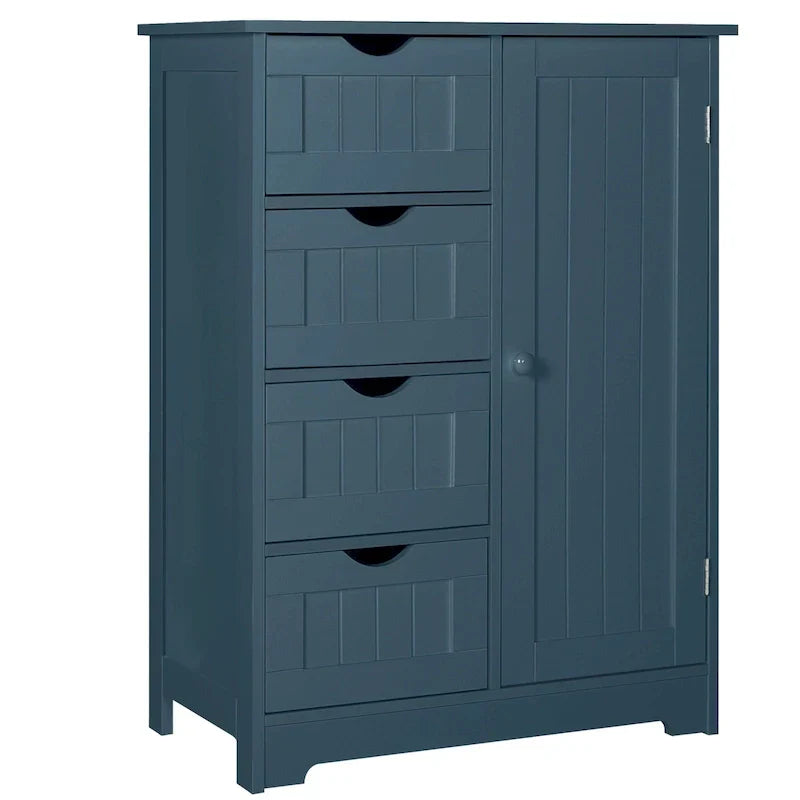 Meuble de Rangement Salle de Bain sur Pied avec 4 Tiroirs – Sanzelize Design
