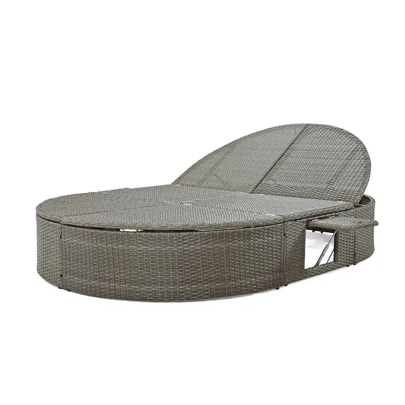 Lit de soleil extérieur double pour terrasse avec coussins et oreillers – Sanzelize Design