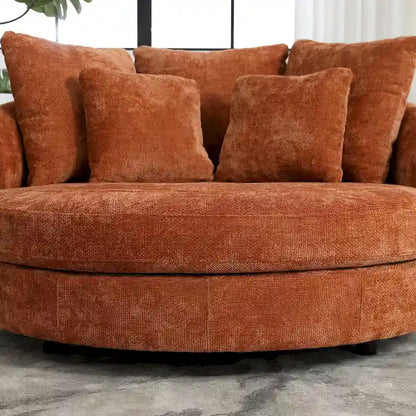 Fauteuil Moderne Rond Avec 5 Coussins Et Pouf Optionnel – Sanzelize Design