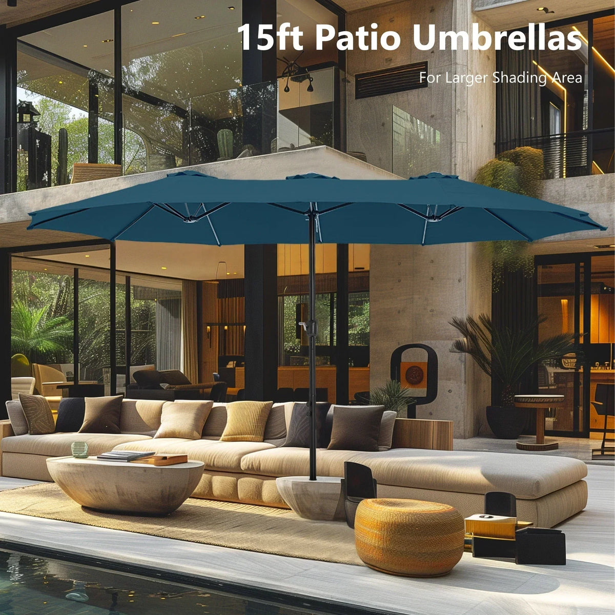 Grand Parasol Double Face de 4,5 m avec Base Incluse pour terrasse – Sanzelize Design