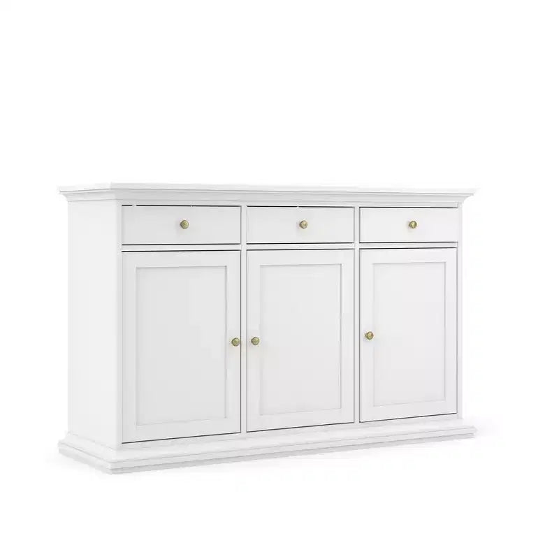 Buffet 3 portes et 3 tiroirs, Blanc – Sanzelize Design