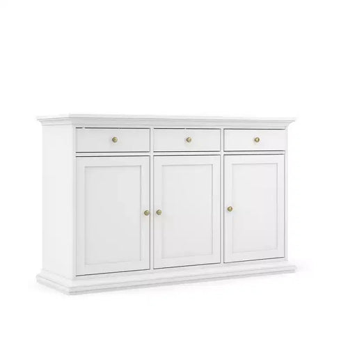 Buffet 3 portes et 3 tiroirs, Blanc – Sanzelize Design