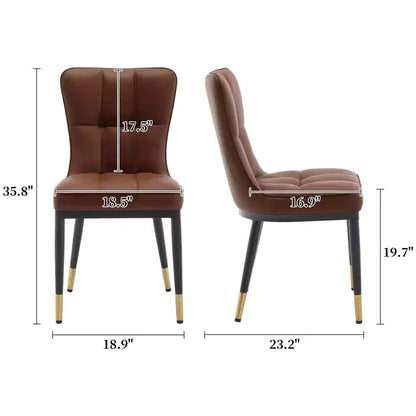 Lot de 6 chaises de salle à manger, modernes, rembourrées, en similicuir, avec haut dossier, pieds en métal – Sanzelize Design