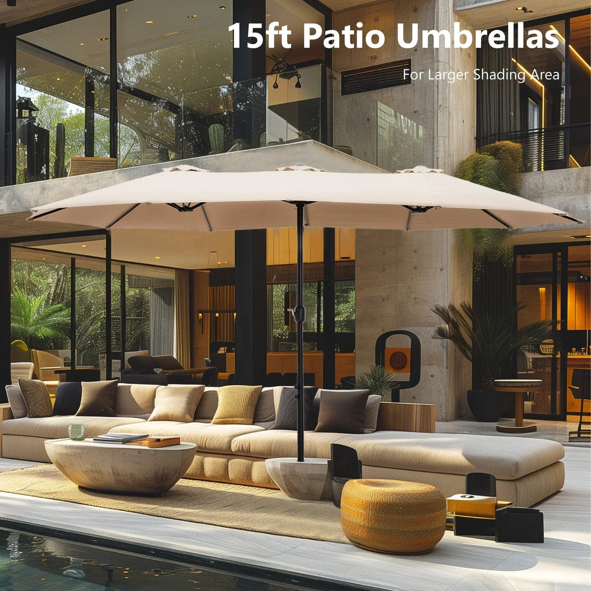 Grand Parasol Double Face de 4,5 m avec Base Incluse pour terrasse – Sanzelize Design