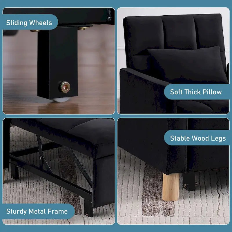 Canapé-Lit Convertible une Place avec Oreiller – Sanzelize Design