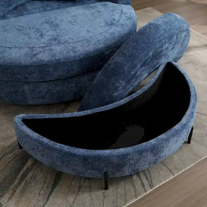 Fauteuil Moderne Rond Avec 5 Coussins Et Pouf Optionnel – Sanzelize Design