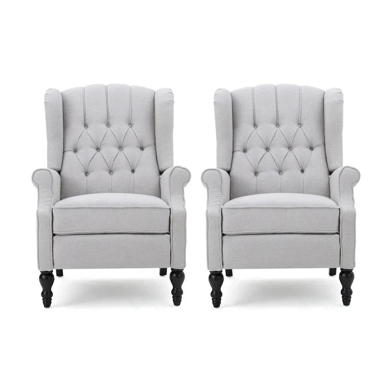 Fauteuils inclinables en tissu touffeté Walter (lot de 2) – Sanzelize Design
