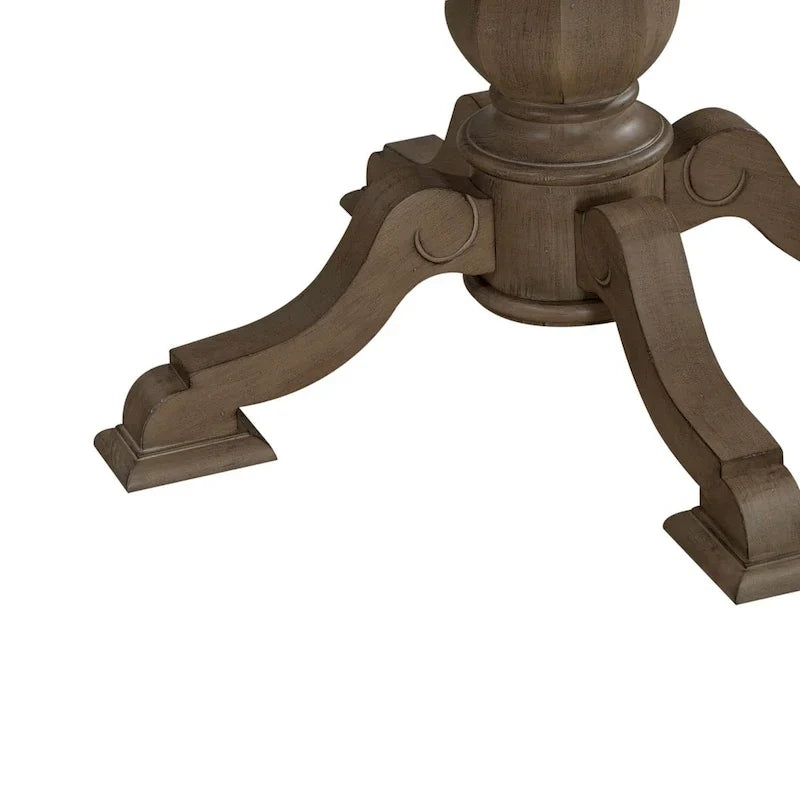 Table à dîner ronde sur pied avec rallonges escamotables - 2 finitions – Sanzelize Design