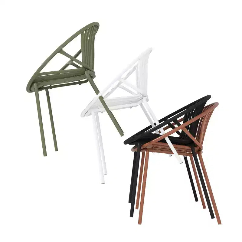 Ensemble de salle à manger d'extérieur 7 pièces extensible avec chaises empilables, table en bois d'acacia – Sanzelize Design
