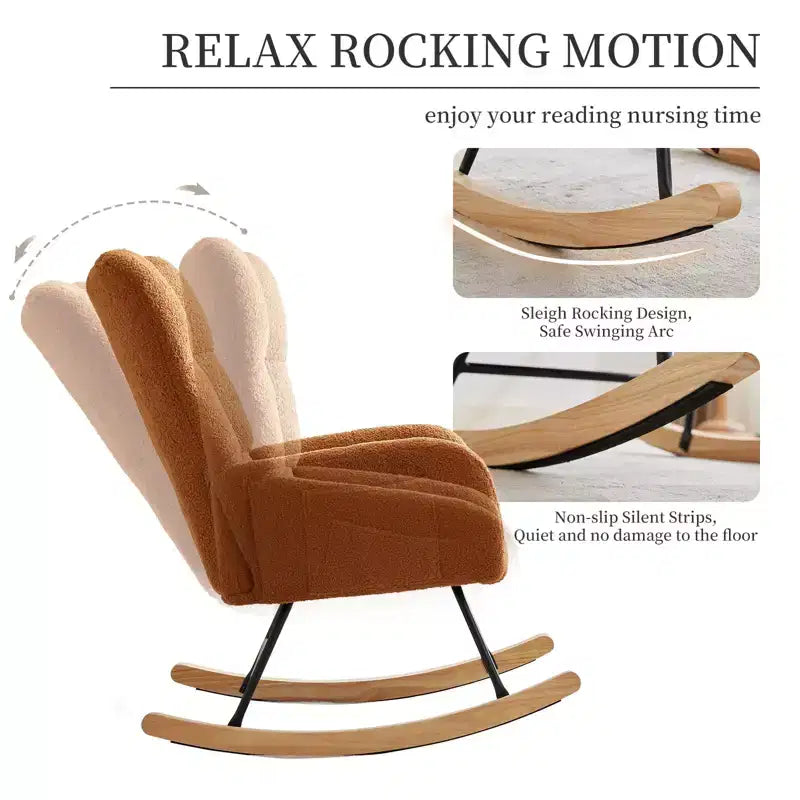 Fauteuil à bascule pour chambre d'enfant, Fauteuil à bascule pour salon pour l'allaitement – Sanzelize Design