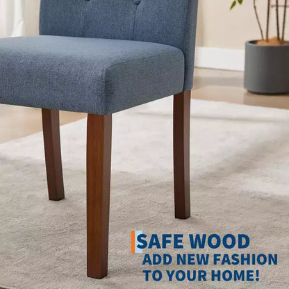 Lot de 6 / 4 chaises de salle à manger Parsons capitonnées - Chaises de cuisine en tissu rembourrées avec pieds en bois – Sanzelize Design