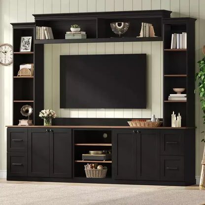 Meuble TV mural 4-en-1 de style campagnard, convient aux téléviseurs jusqu'à 178 cm – Sanzelize Design
