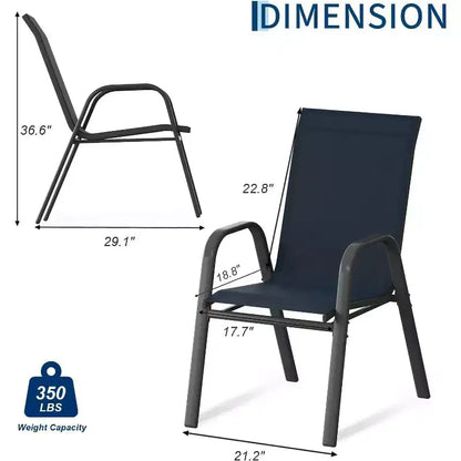 Chaises de jardin, Lot de 4/6 chaises de salle à manger empilables d'extérieur en textilène léger résistant aux – Sanzelize Design