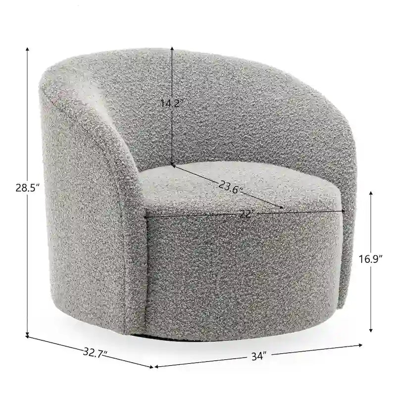 Fauteuil pivotant rembourré de 86 cm de large (lot de 2) – Sanzelize Design