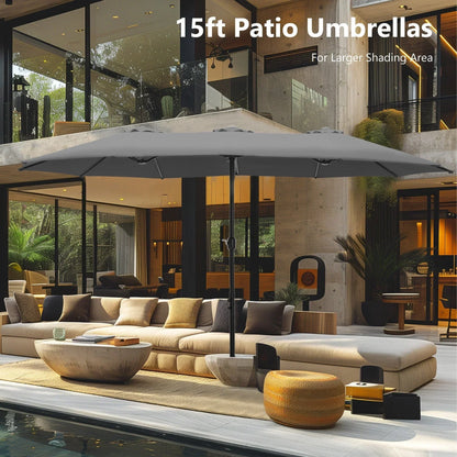 Grand Parasol Double Face de 4,5 m avec Base Incluse pour terrasse – Sanzelize Design