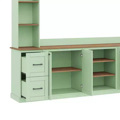 Meuble TV mural 4-en-1 de style campagnard, convient aux téléviseurs jusqu'à 178 cm – Sanzelize Design