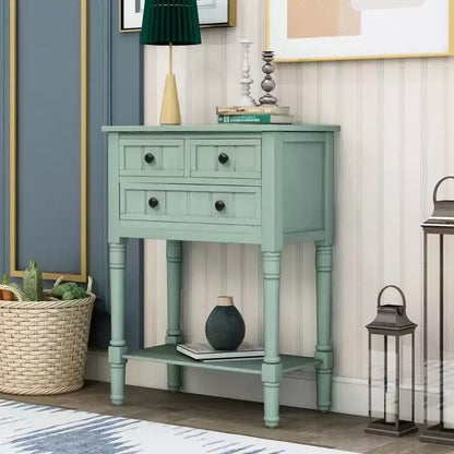 Console étroite de 60 cm avec 3 tiroirs et étagère, table d'appoint pour petite entrée ou salon – Sanzelize Design