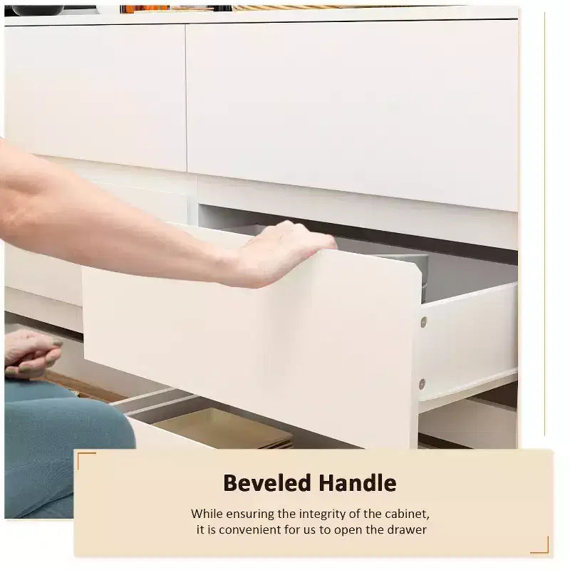 Desserte de buffet intelligente rotative/extensible avec 6 tiroirs, plan de travail étendu, tapis antidérapant – Sanzelize Design