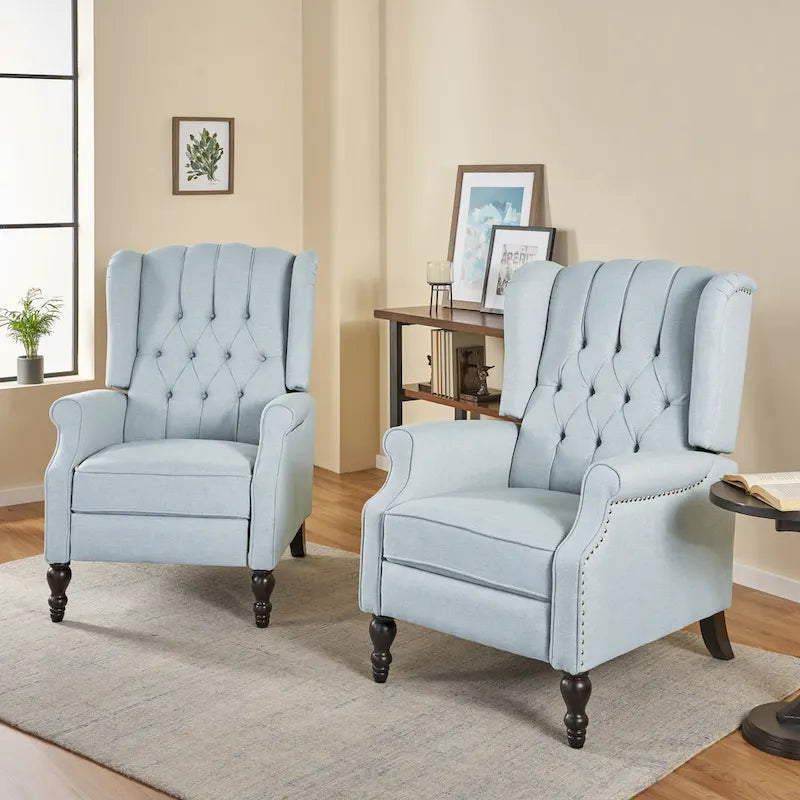 Fauteuils inclinables en tissu touffeté Walter (lot de 2) – Sanzelize Design