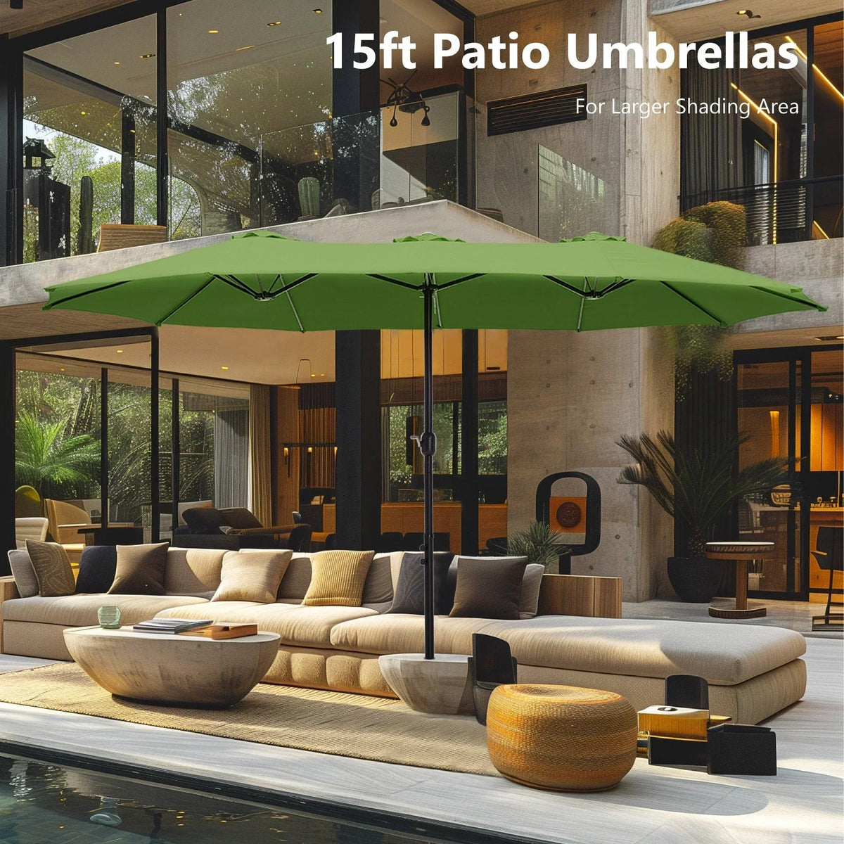 Grand Parasol Double Face de 4,5 m avec Base Incluse pour terrasse – Sanzelize Design